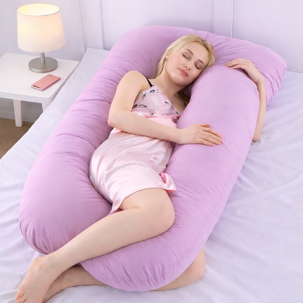 Full Body Pregnancy Pillow, U Shaped Maternity Pillow for Side Sleeping Comfort