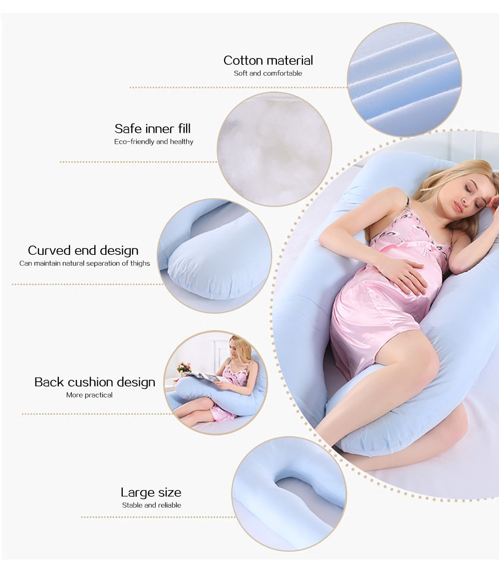 Full Body Pregnancy Pillow, U Shaped Maternity Pillow for Side Sleeping Comfort